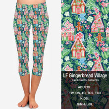 Load image into Gallery viewer, LF Gingerbread Village Leggings &amp; Capris with Pockets Preorder Closes 9/6 eta early Oct.