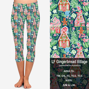 LF Gingerbread Village Leggings & Capris with Pockets Preorder Closes 9/6 eta early Oct.