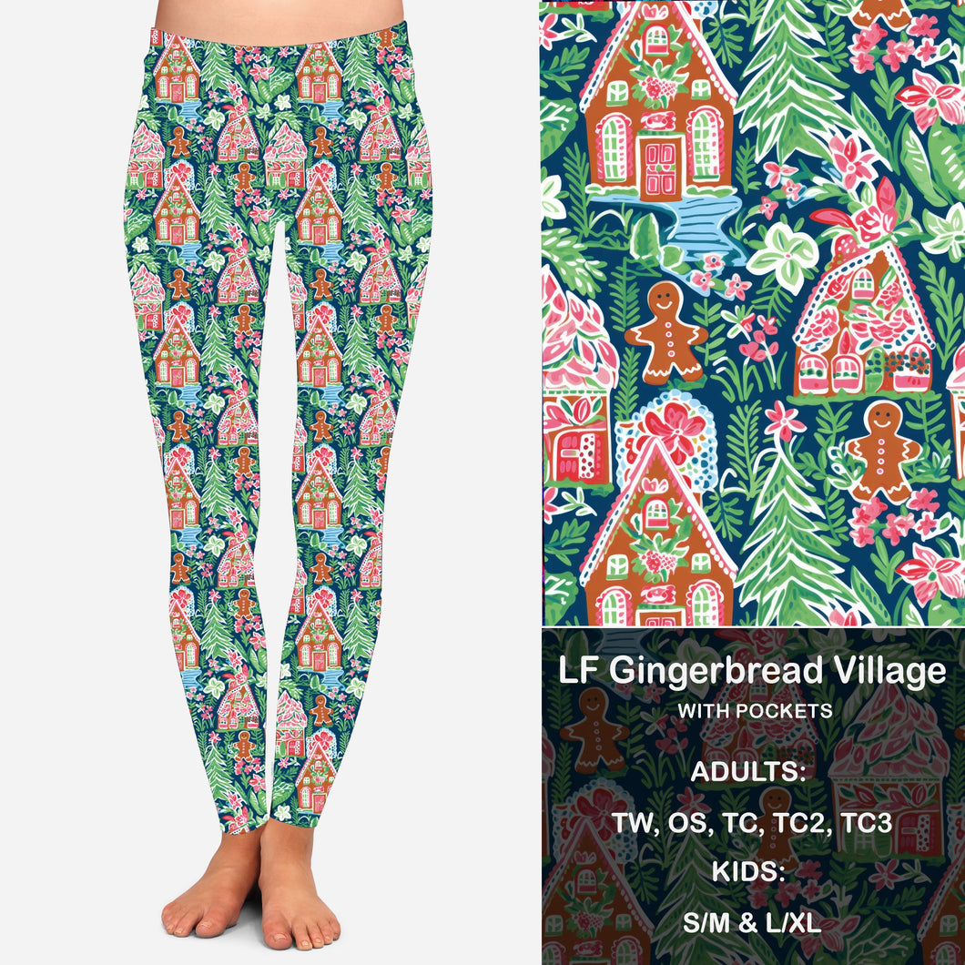 LF Gingerbread Village Leggings & Capris with Pockets Preorder Closes 9/6 eta early Oct.